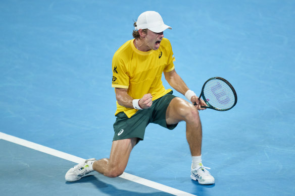 Alex de Minaur in action at the 2025 United Cup.