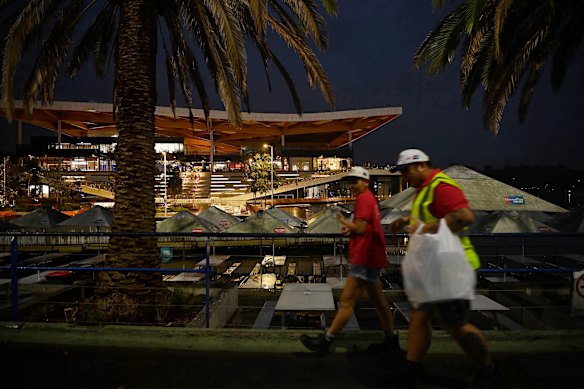 Staff at the new Sydney Fish Market today.