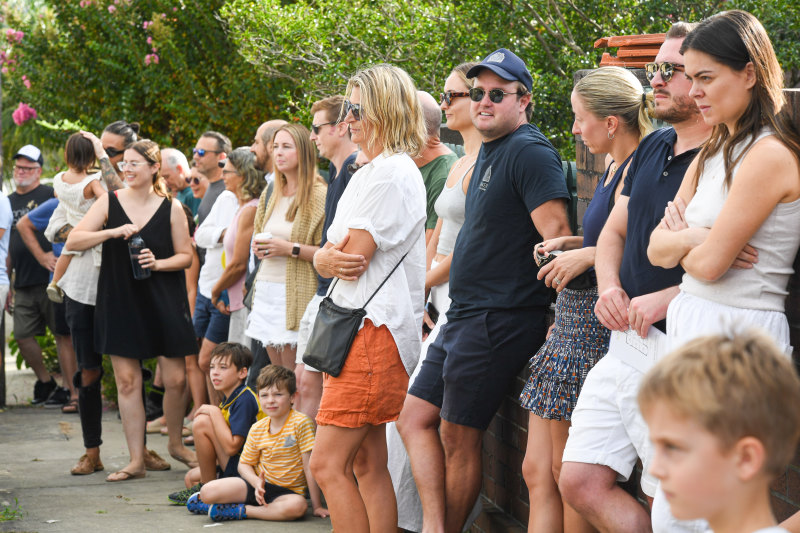 Dozens turned up to watch the house go under the hammer for the first time in decades.