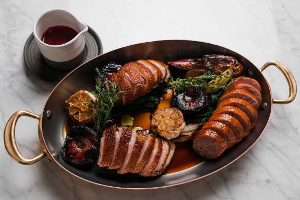 Go-to dish: Whole roasted duck to share, $190.