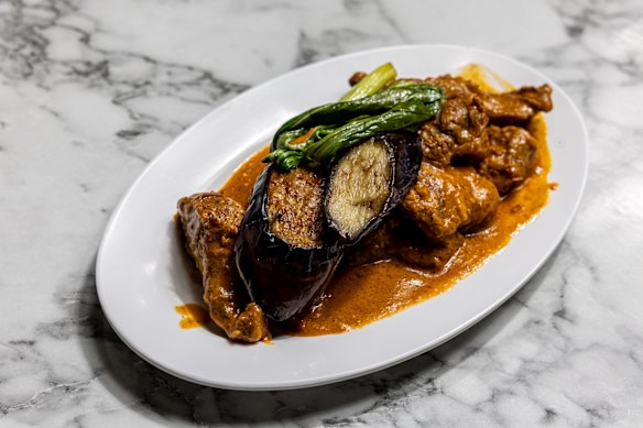Kare kare with peanut sauce.
