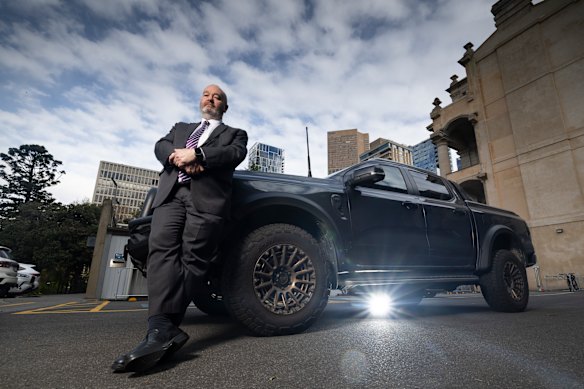 Victorian MP Jeff Bourman with his Ford Ranger.