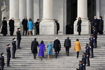 President-elect Joe Biden, his wife Jill Biden, Vice-President-elect Kamala Harris and her husband Doug Emhoff arrive at the Capitol.