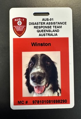 Queensland-based sniffer dog Winston was part of the disaster-response team sent to Port Vila.