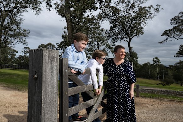 Sydney mum Corrinne Sultana with sons Benjamin, 6, and Harrison, 9.