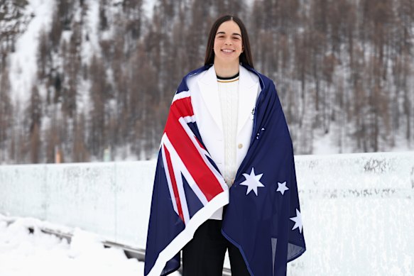 Defending Olympic champion, and Australian flag-bearer, Jakara Anthony.