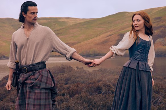 Jamie Roy as Brian and Harriet Slater as Ellen – Outlander original Jamie’s parents – in the prequel.