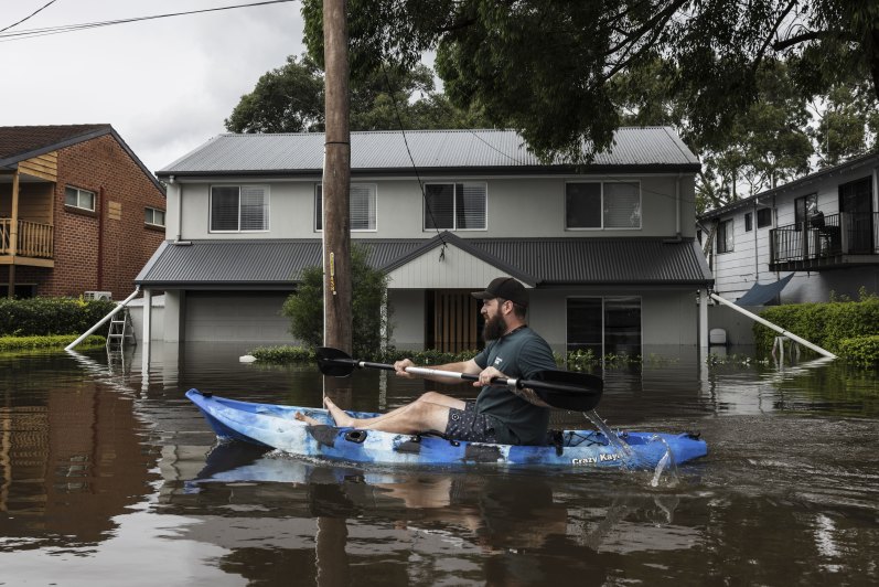 Recent heavy flooding in Pitt Town, Sydney.