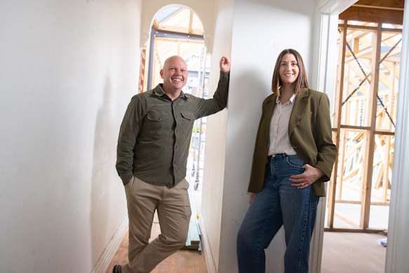 Architect Alexander Hill with home owner Melody Valentine. 