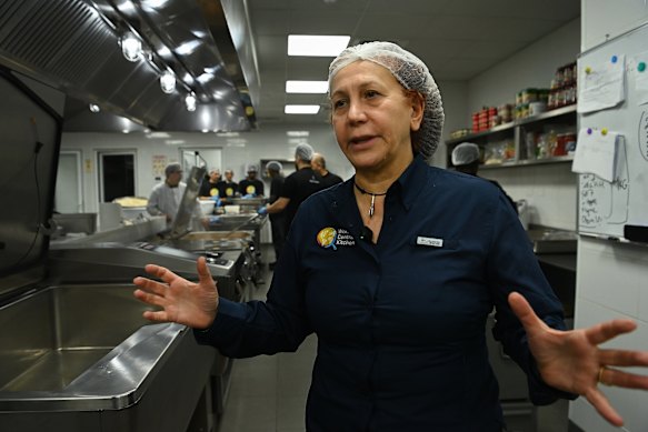 Chef Aline Kamakian at the World Central Kitchen charity in Beirut in March.