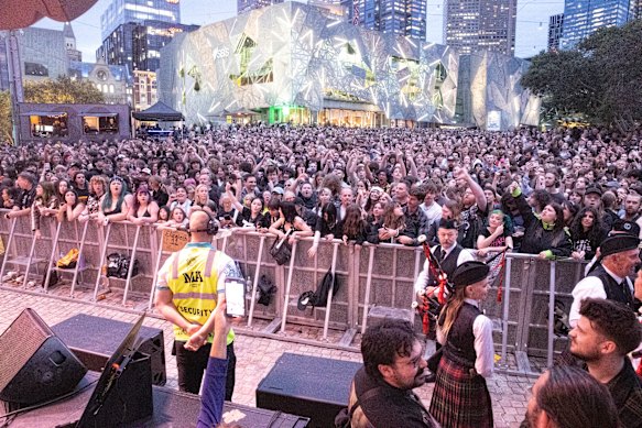 Huge crowds gathered for the free concern on Friday night.