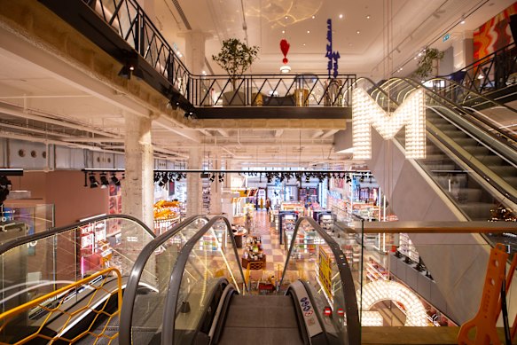 Inside the Mecca store, which features dozens of artworks by female artists including Patricia Piccinini.