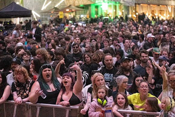 Thousands of people filled Federation Square on Friday night before being informed the free concert had been cancelled.