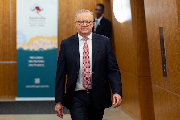 Prime Minister Anthony Albanese at the United Nations in New York on Monday.