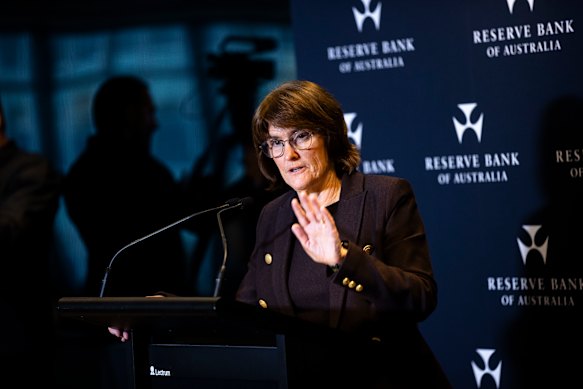 Reserve Bank of Australia governor Michele Bullock after the RBA board decided to keep rates on hold.