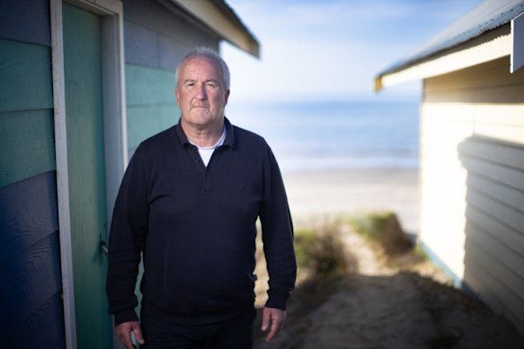 Mark Davis at the beach boxes in Blairgowrie.