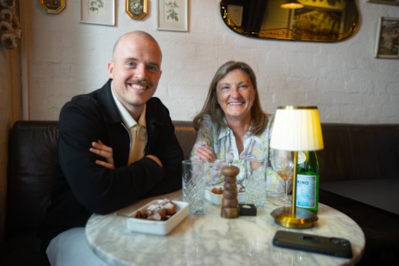 Health reporter Angus Thomson with Professor Kate Drummond, director of neurosurgery at the Royal Melbourne Hospital. 