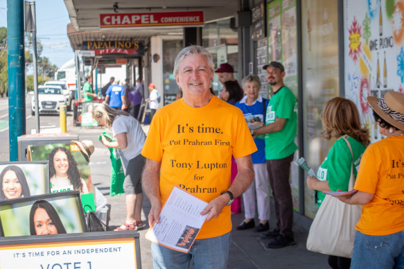 Former Labor member for Prahran Tony Lupton, running as an independent in the February 8 byelection.