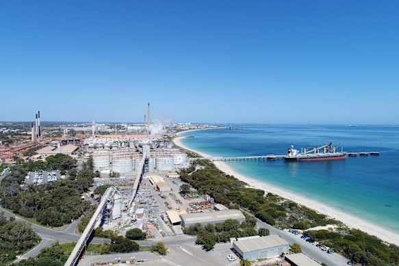 Alcoa’s Kwinana alumina refinery south of Perth.