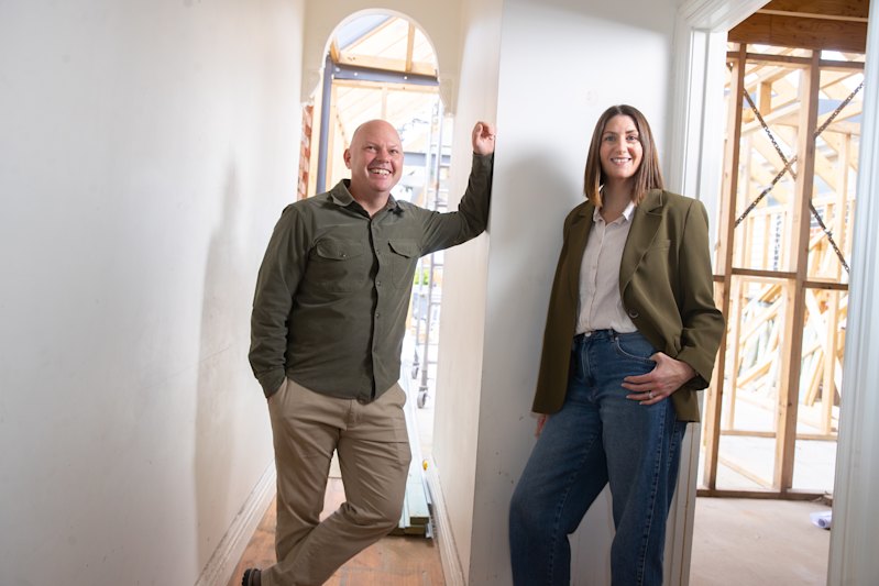 Architect Alexander Hill with home owner Melody Valentine.