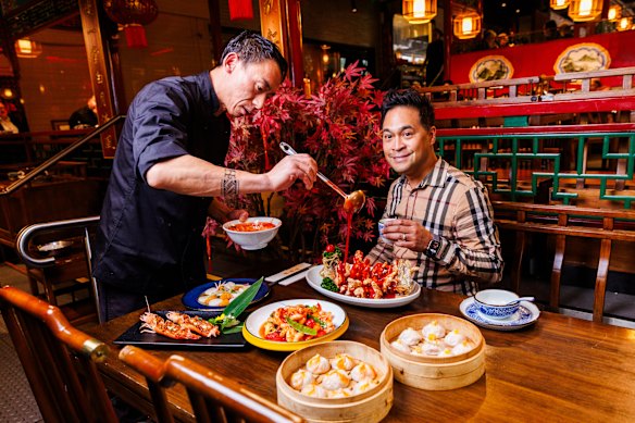 Louis Kuo is the co-owner of Old Beijing, pictured with both Australian and imported seafood.
