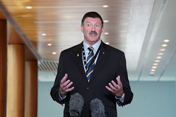 Mike Kelly in Canberra on Monday to petition for a royal commission. 