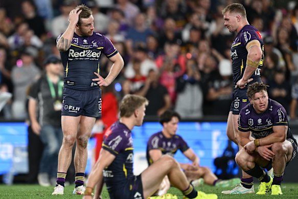 The Storm come to terms with their grand final loss to Penrith in 2024.