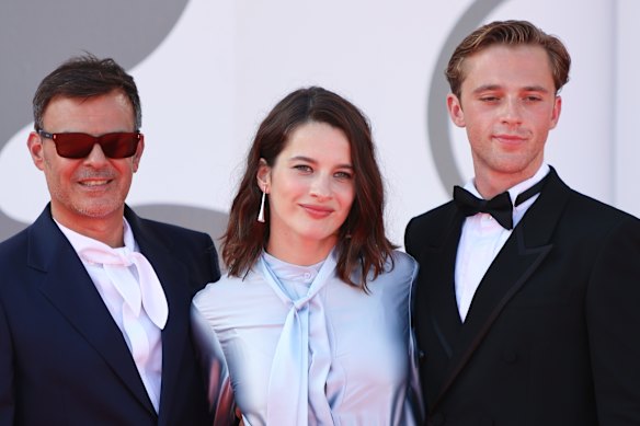 François Ozon, Rebecca Marder and Benjamin Voisin at the premiere of The Stranger during last year’s Venice Film Festival. 