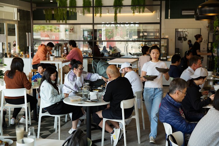Inside the fusion cafe.