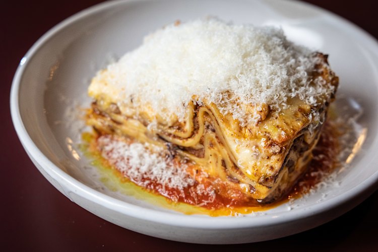 Wagyu lasagne with truffled manchego.