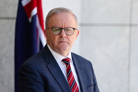 Prime Minister Anthony Albanese during a press conference at Parliament House in Canberra last week. 