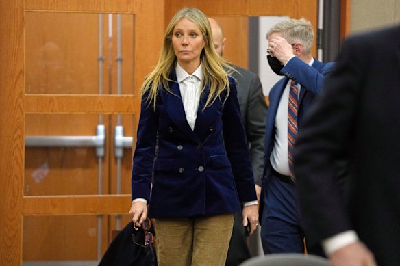 Gwyneth Paltrow during the highly publicised ski accident trial.