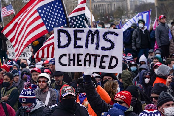 Trump supporters outside the Capitol on January 6, 2021. The Trump administration has never produced evidence of rampant election cheating.
