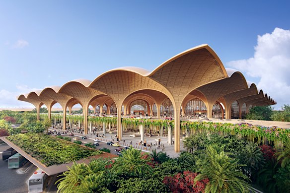 Render of Techo International Airport, Phnom Penh.
