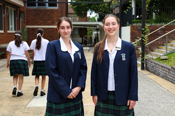 St Ursula’s College IB students Alyssa Truant and Olivia Holt.