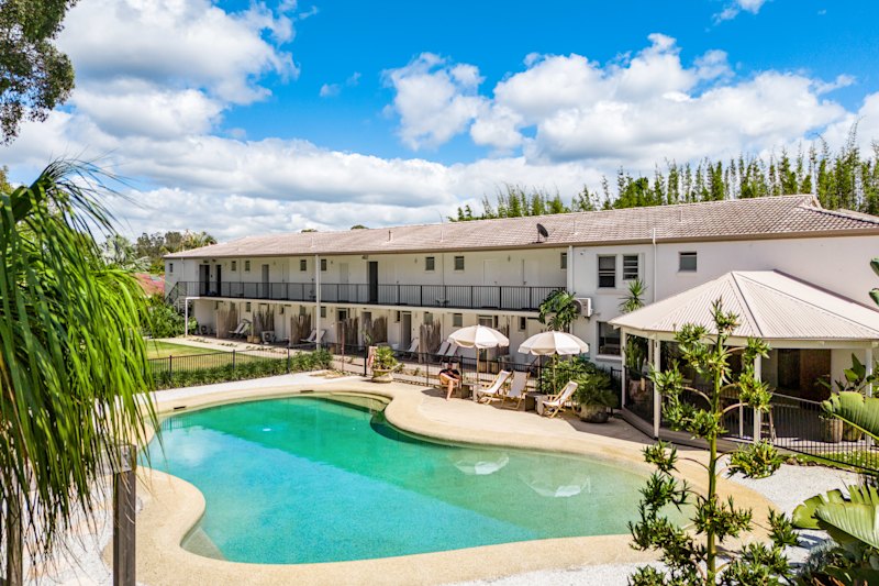 The adults-only retreat features 18 guest suites surrounding a resort-style swimming pool and deck, guest lounge, dedicated spa treatment room and conference room.