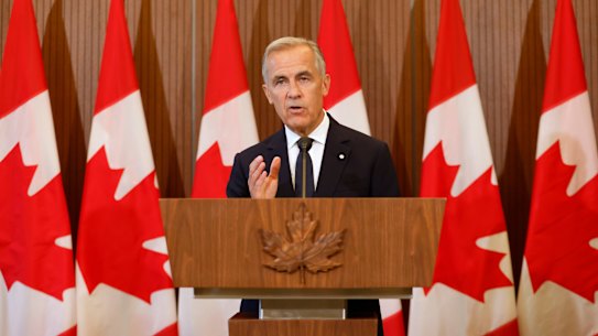 Canadian Prime Minister Mark Carney said he would retaliate “dollar for dollar” against Donald Trump’s latest tariffs.