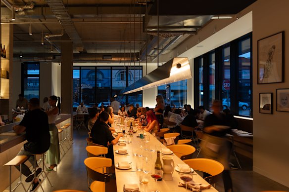 Inside the sleek new space.