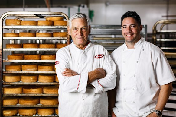 Giorgio Angele with then-executive chef Simon Lane at the Flinders Lane cafe in 2017, before the split.