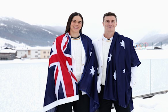 Jakara Anthony and Matt Graham in Livigno.