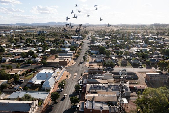 An aerial view of Lake Cargelligo.
