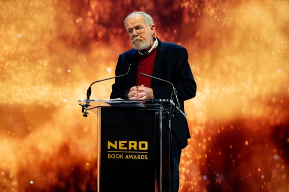 Bryson giving a speech at last year’s Nero Book Awards in London.