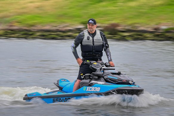 Peter Kovas, a co-founder of Victorian Ski Riders, at the Patterson River Boat Ramp.