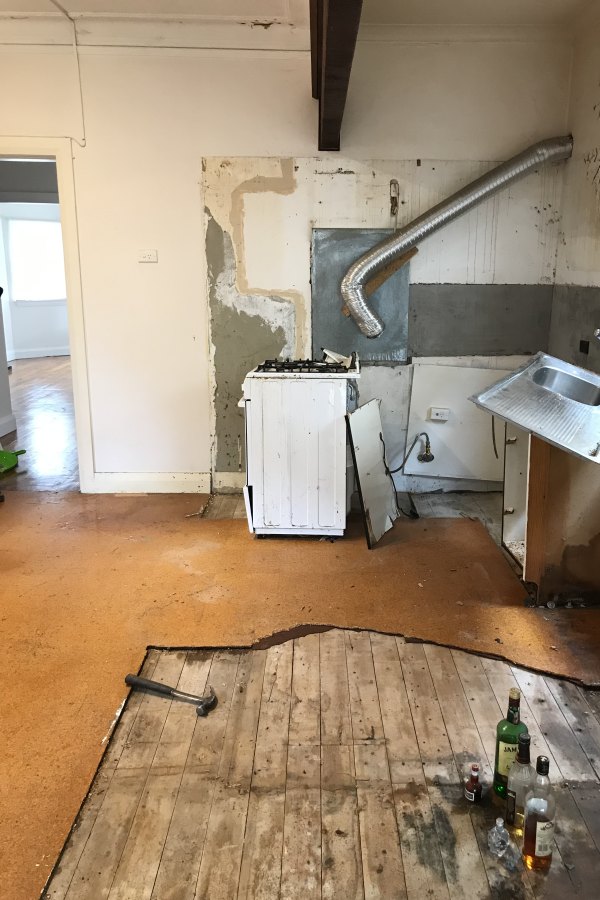 The ‘kitchen’ before the home was renovated.