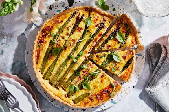 RecipeTin Eats’ spring fling asparagus quiche.
