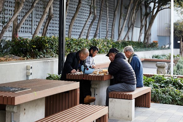 Chess at Memorial Square near Hurstville Station.