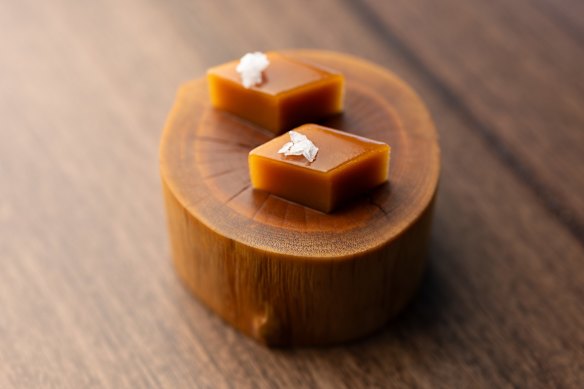 Beef fat caramel petits fours. 