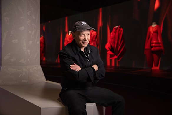 Commes des Garçons chief executive Adrian Joffe, husband of the label’s founder Rei Kawakubo, inside the Westwood/Kawakubo exhibition at the NGV.