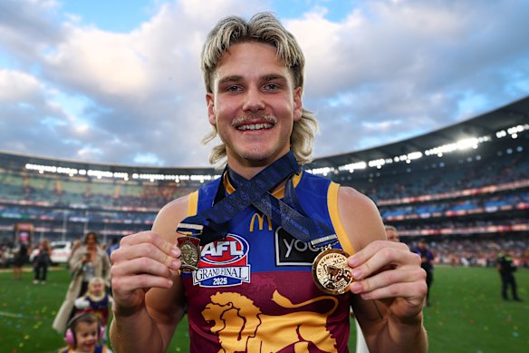 Ashcroft is the youngest AFL player to win consecutive Norm Smith medals, in his case in 2024 and 2025. Only three players in the modern game have won the medal consecutively.