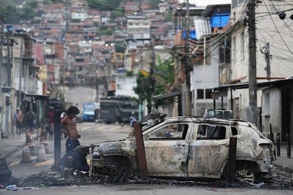 The aftermath of the police operation in the Complexo de Alemao favela in Rio.